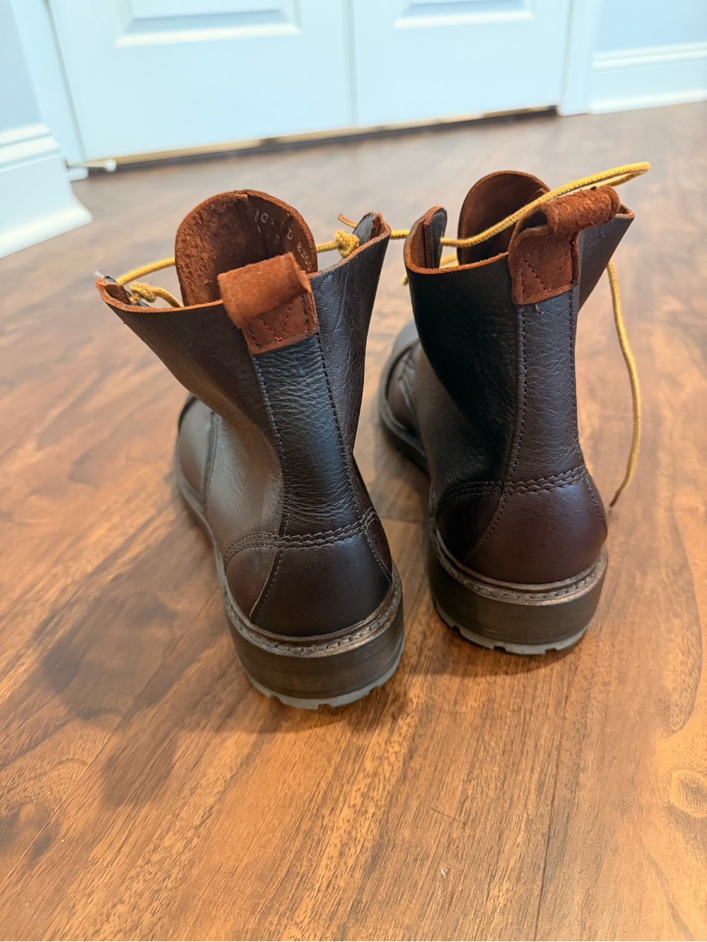 Men's Allen Edmonds Normandy Dark Brown Leather Cap-Toe Lace-Up Boots NEVER WORN - Picture 3 of 5